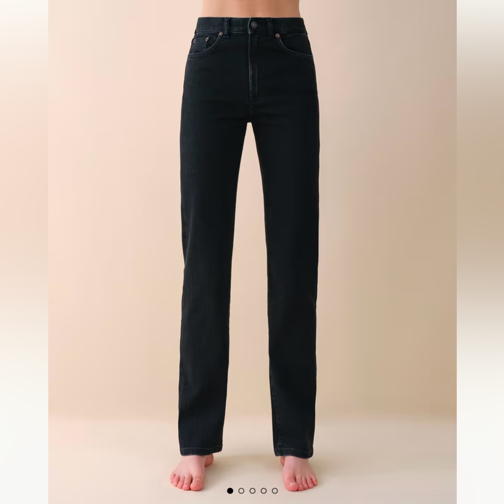 JEANERICA / KHAITE Danielle Eiffel Black Straight Leg Jeans (24)